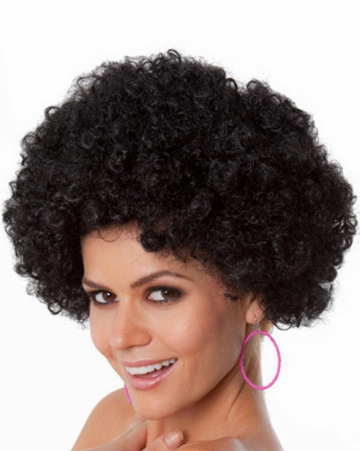 Party Short Curly Black Wig