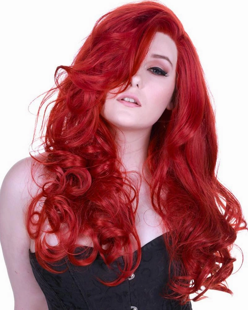 Peek A Boo Henna Lace Front Premium Long Red Wig
