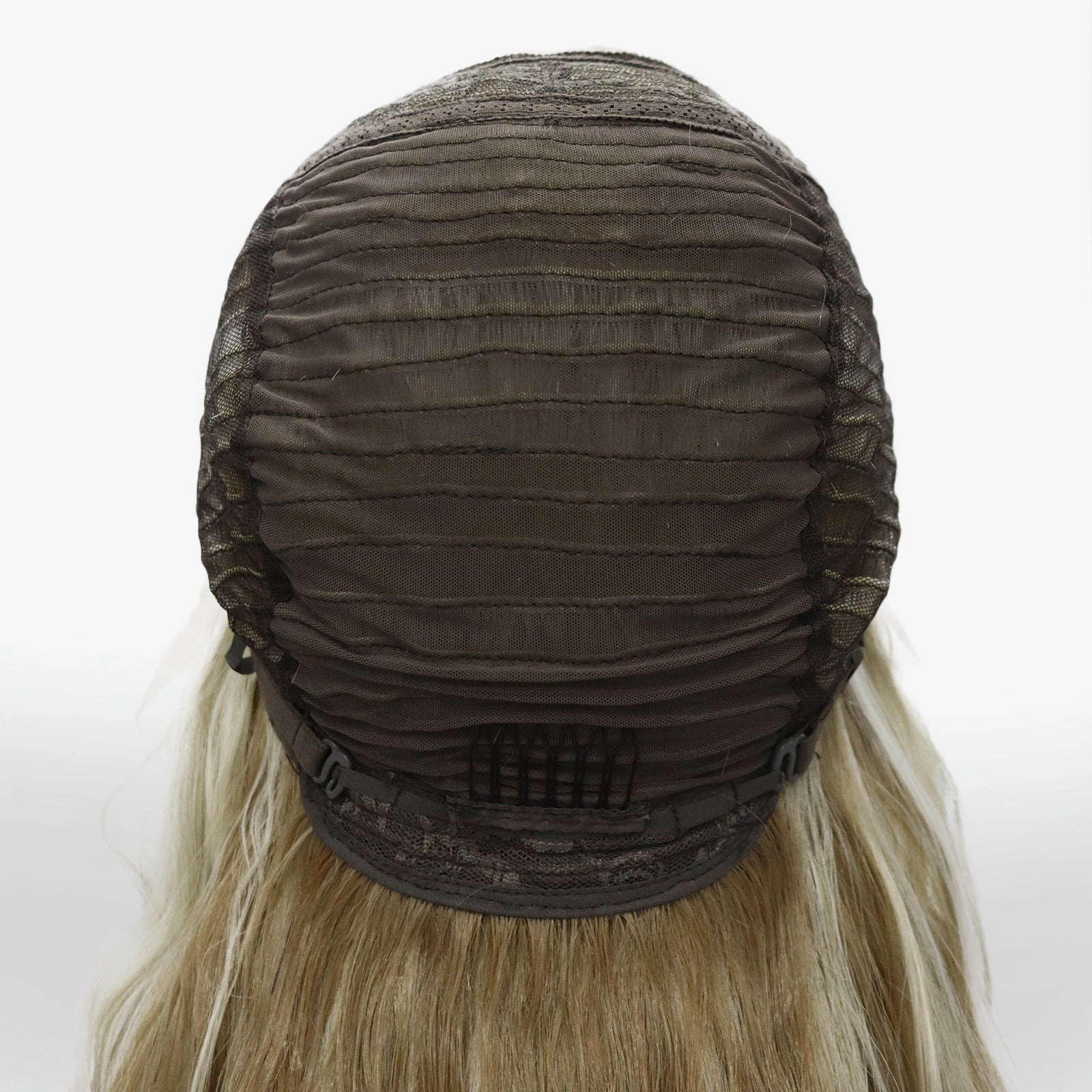 Phoebe Skunk Stripe Cream Blonde With Highlight Water Wave 13*4 Lace Front Wig