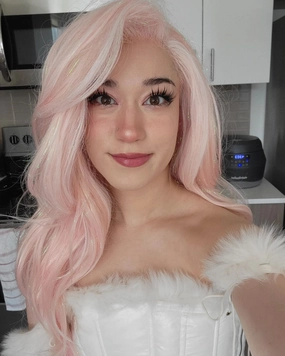 PINK-Tinsel Hair Synthetic Lace Front Wig
