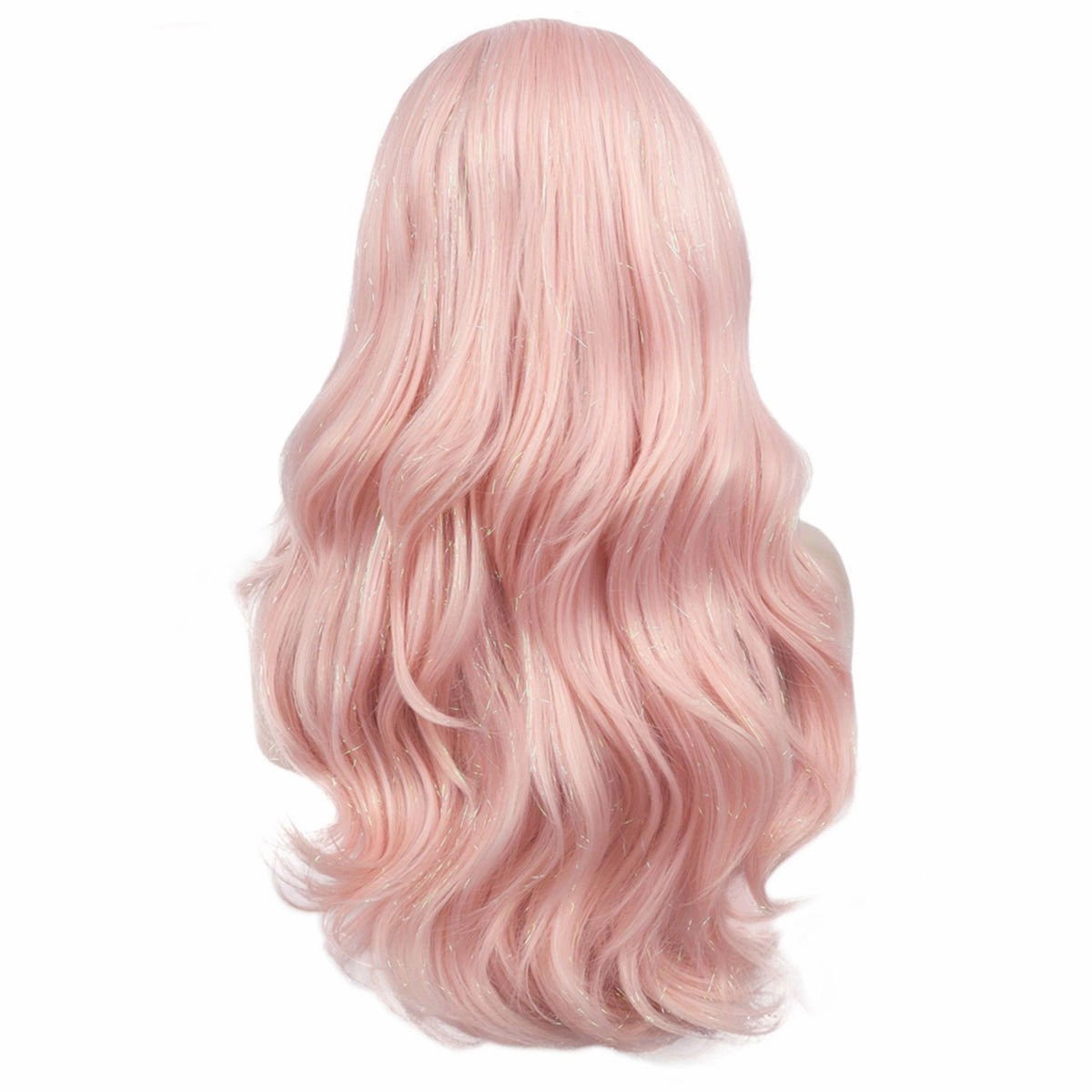 PINK-Tinsel Hair Synthetic Lace Front Wig
