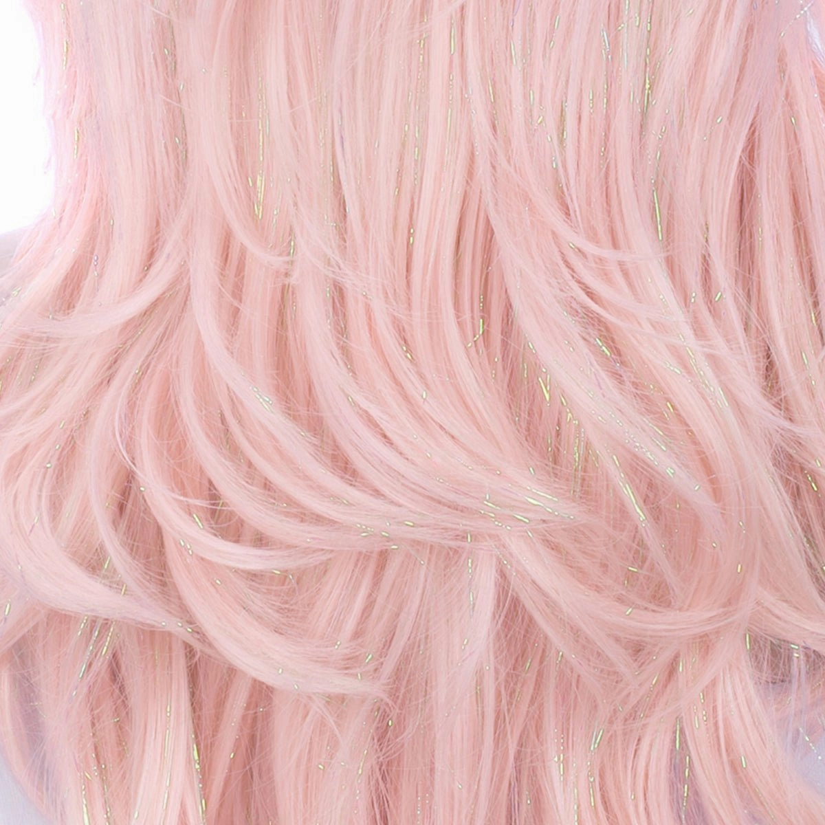 PINK-Tinsel Hair Synthetic Lace Front Wig