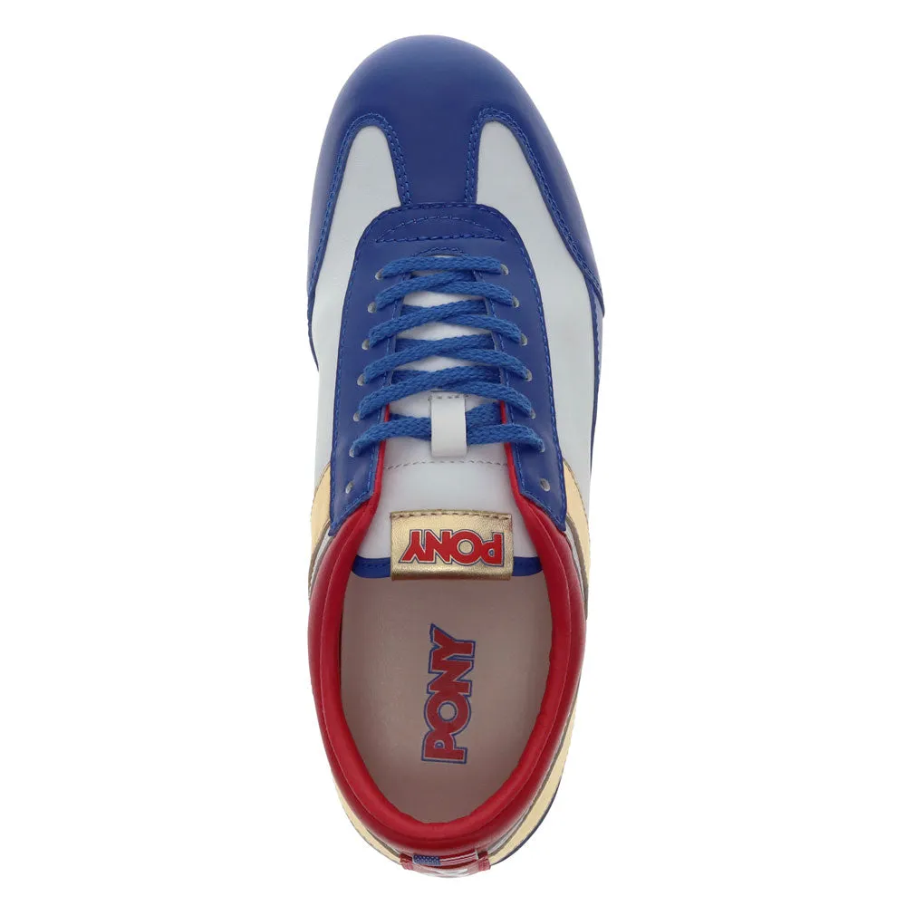 PONY Mens Racer Lux Genuine Leather Premium Lace Up Athletic Sneaker Shoe