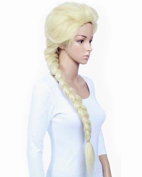 Premium Ice Queen Long Blonde Plaited Wig