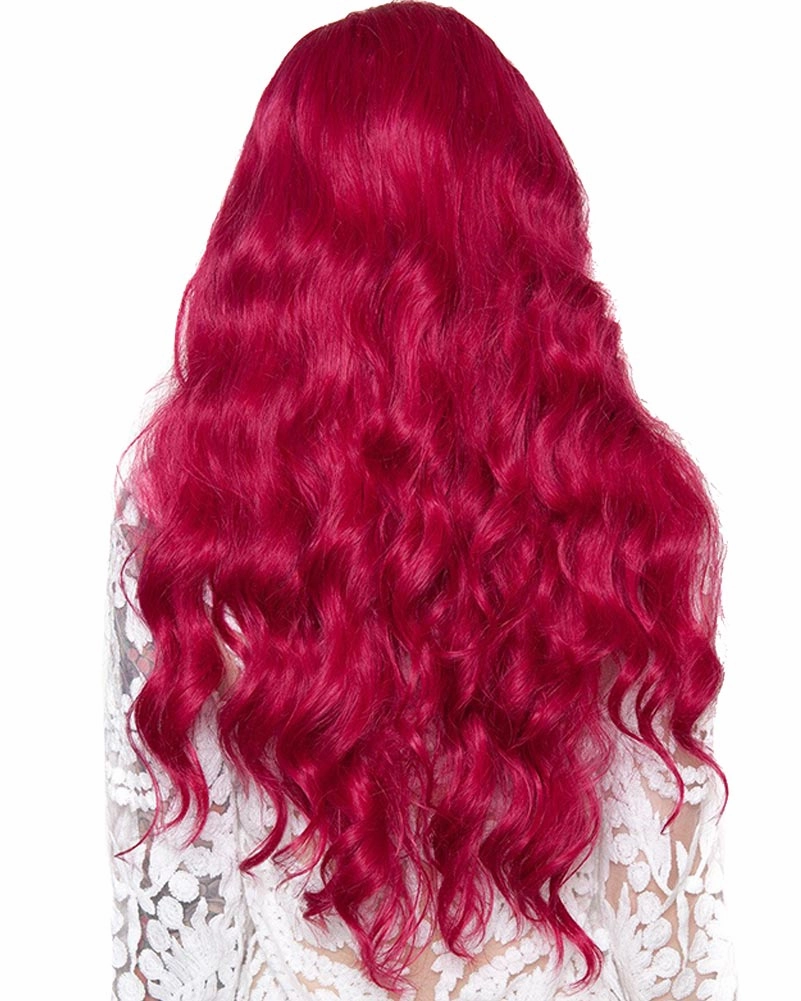 Premium Long Wavy Cranberry Wig