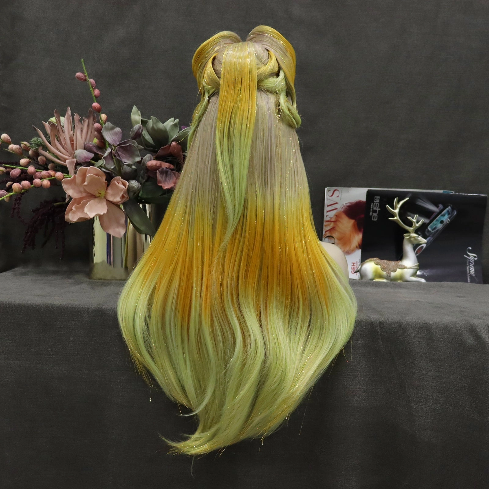 Queen Yellow Ombre Lace Front Costume Party Styled Wig