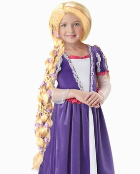 Rapunzel Long Blonde Plaited Kids Wig