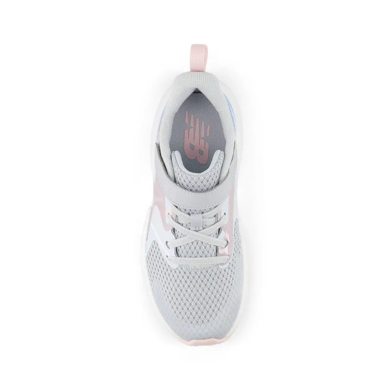 Rave Run v2 Bungee Lace with Top Strap - Bright Sky with Granite and Rose Sugar - Little Kids