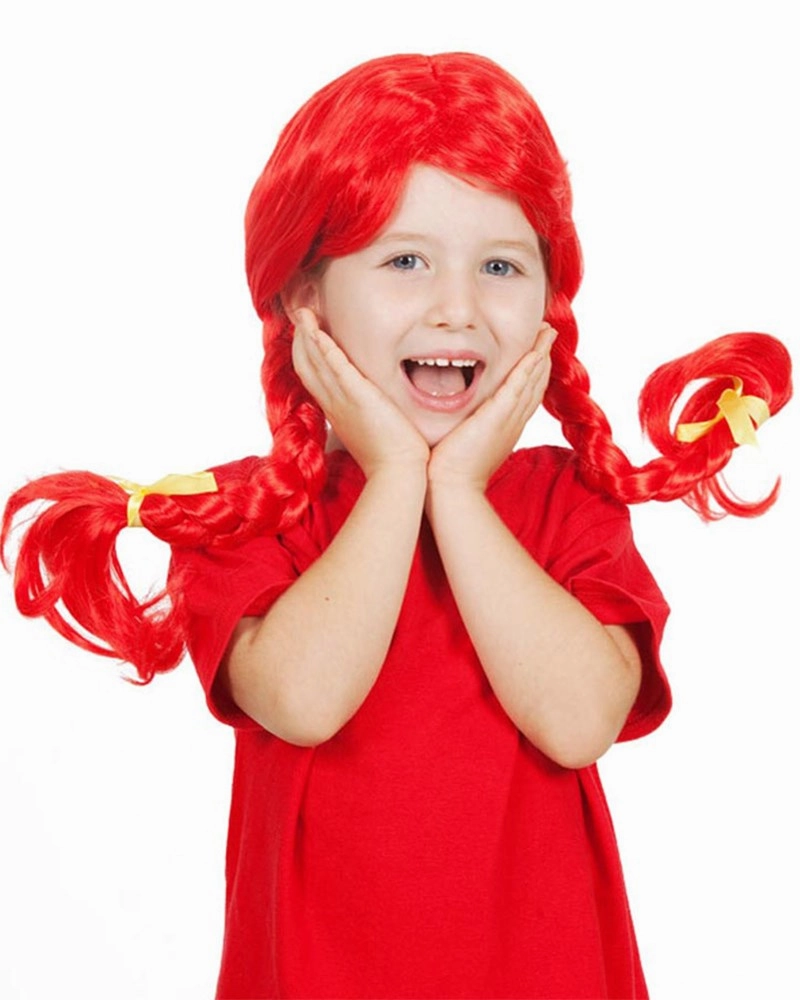 Red Plaited Kids Wig