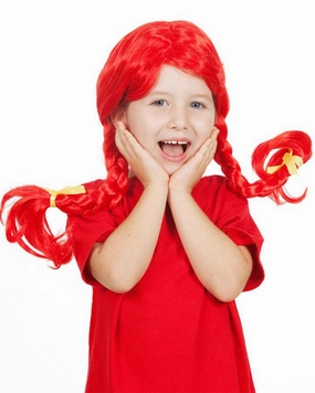 Red Plaited Kids Wig
