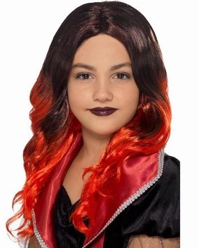 Red Witch Brown and Red Long Kids Wig