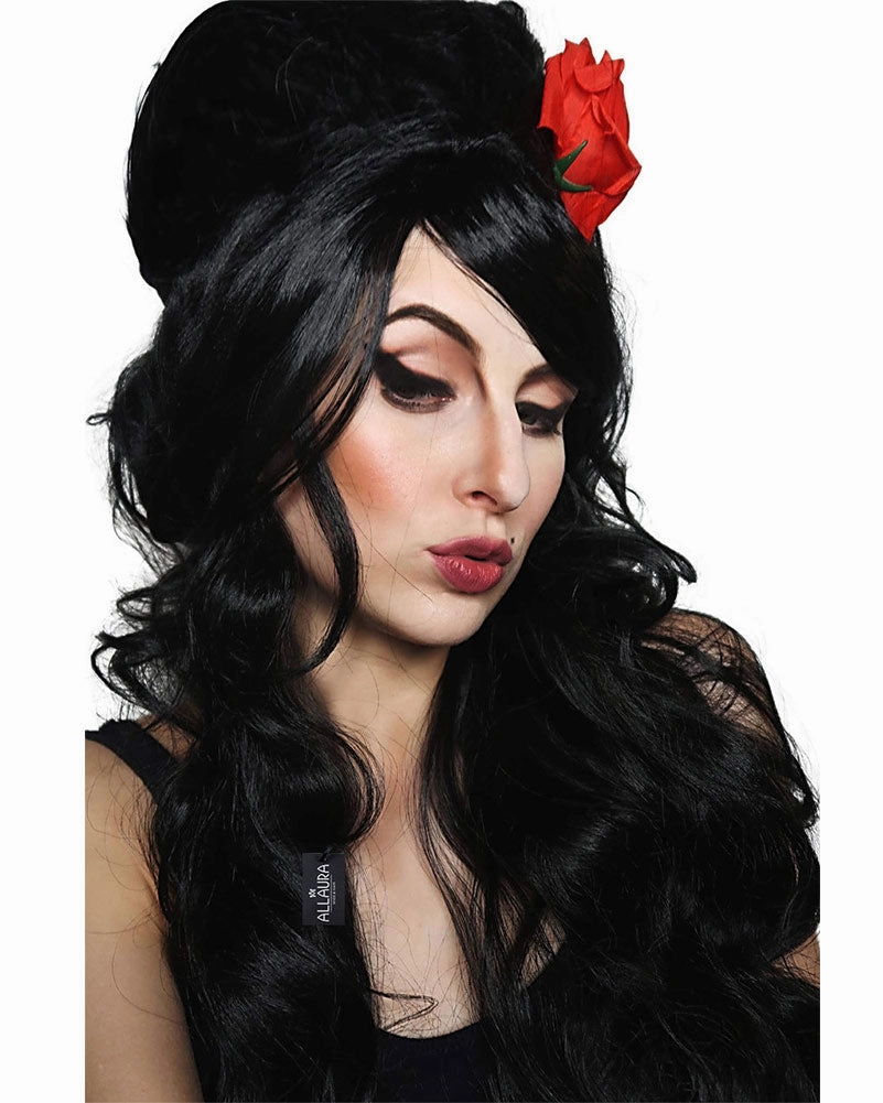 Rehab Beehive Deluxe Long Black Wig