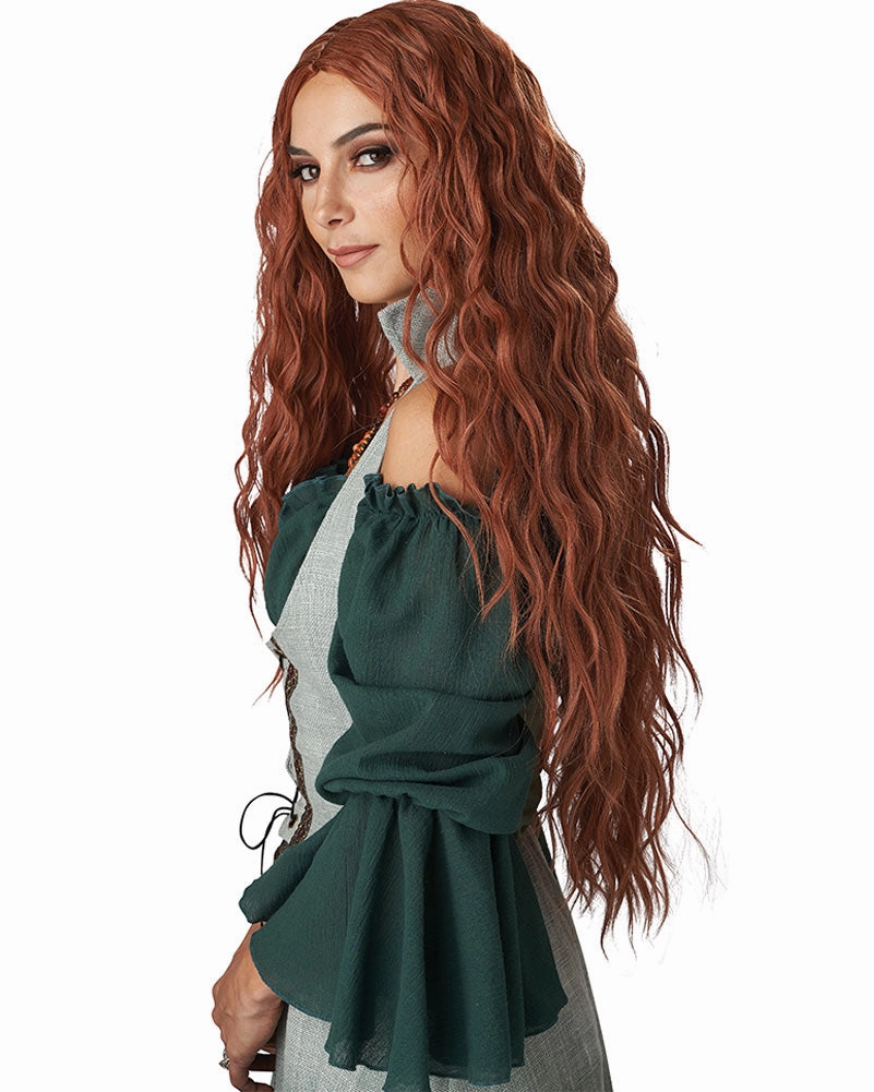 Renaissance Maiden Long Auburn Wig