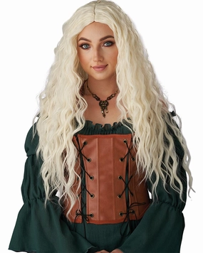 Renaissance Maiden Long Platinum Blonde Wig