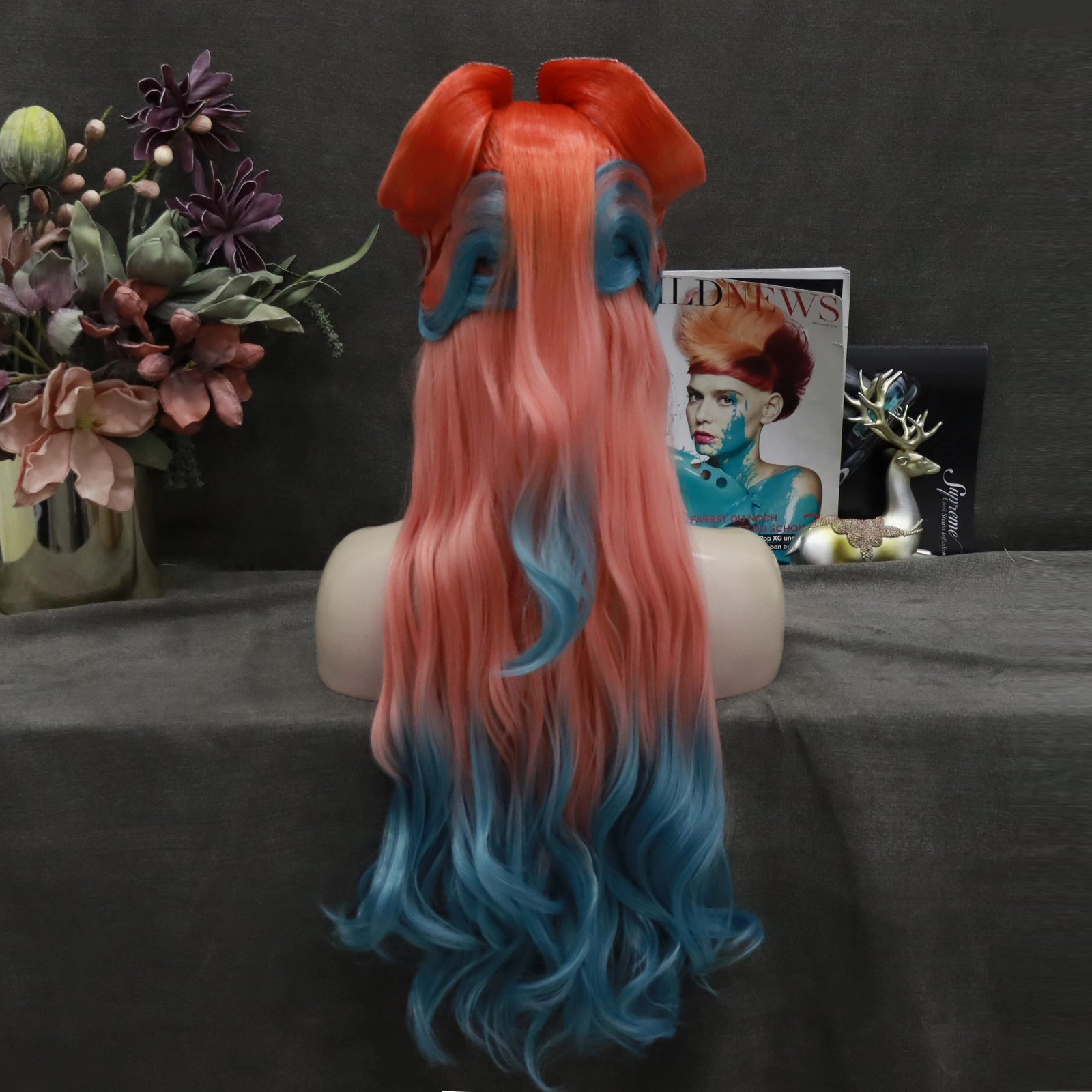 Revenge Queen Red And Blue Drag Queen Styled Wig
