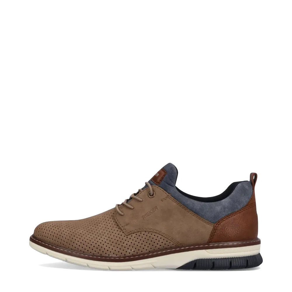 Rieker Men's Dustin 50 Perfed Shoe in Fango Taupe