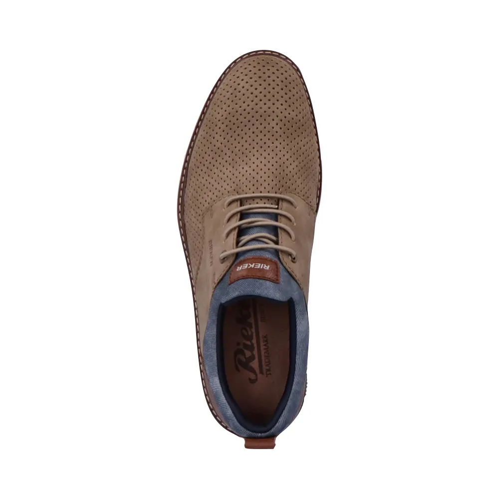 Rieker Men's Dustin 50 Perfed Shoe in Fango Taupe