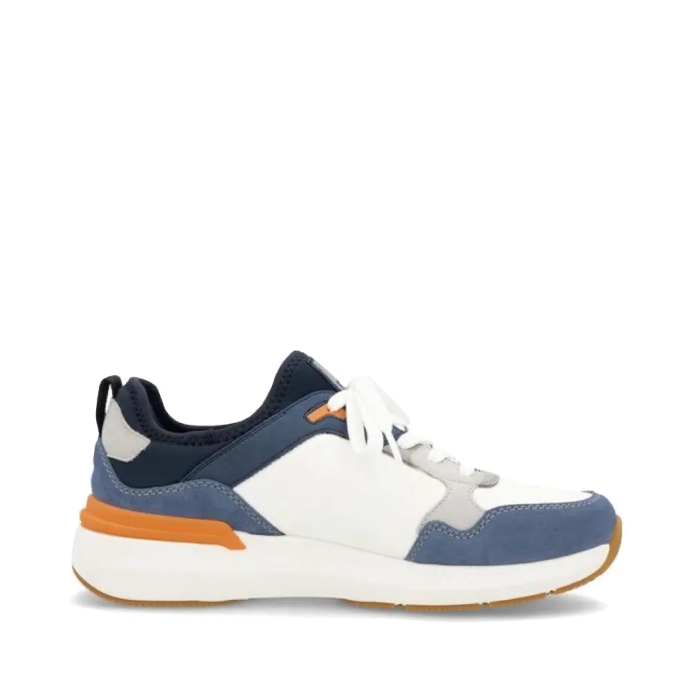 Rieker Men's Justus 03 Sneaker in Jeans/Dirty White/Cement