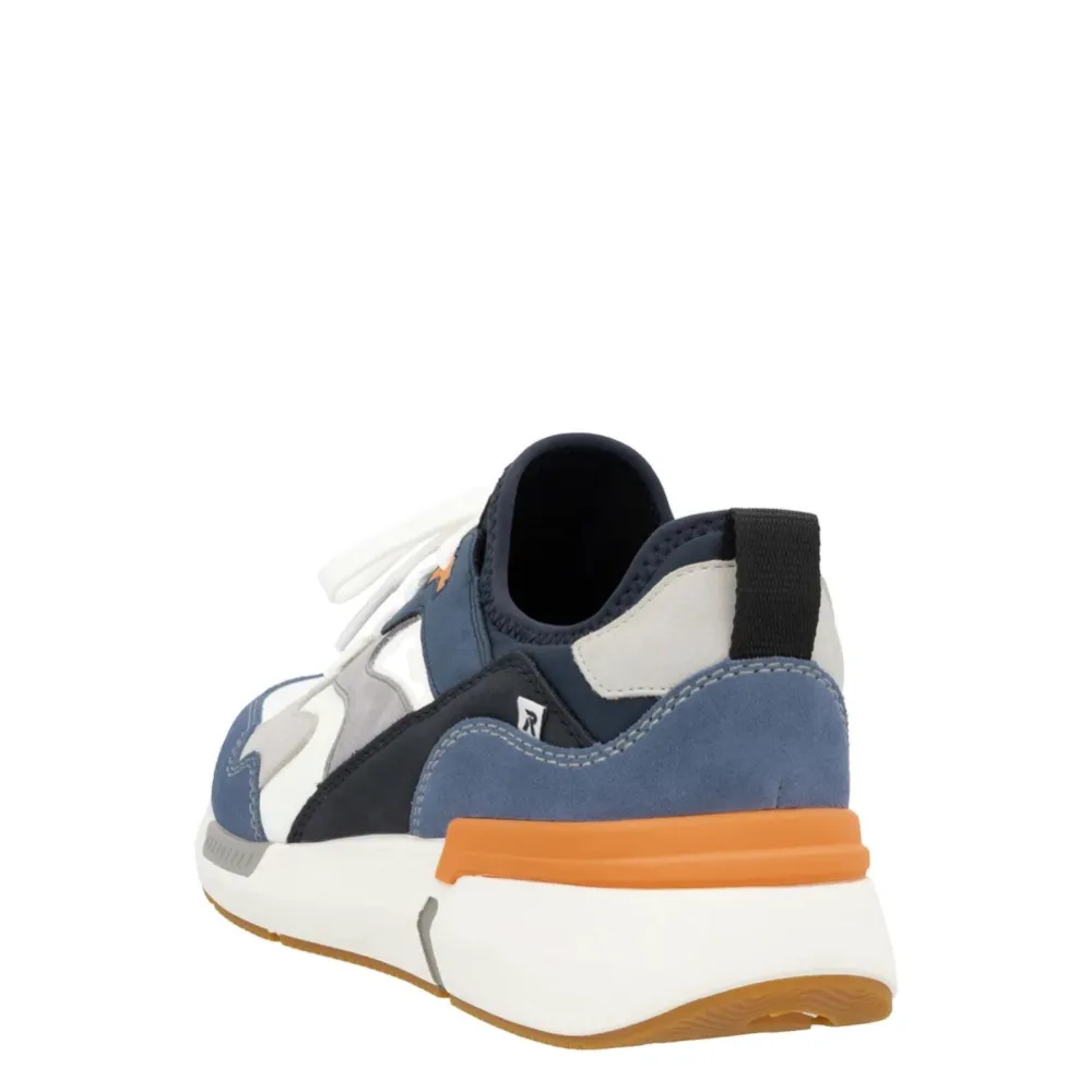Rieker Men's Justus 03 Sneaker in Jeans/Dirty White/Cement