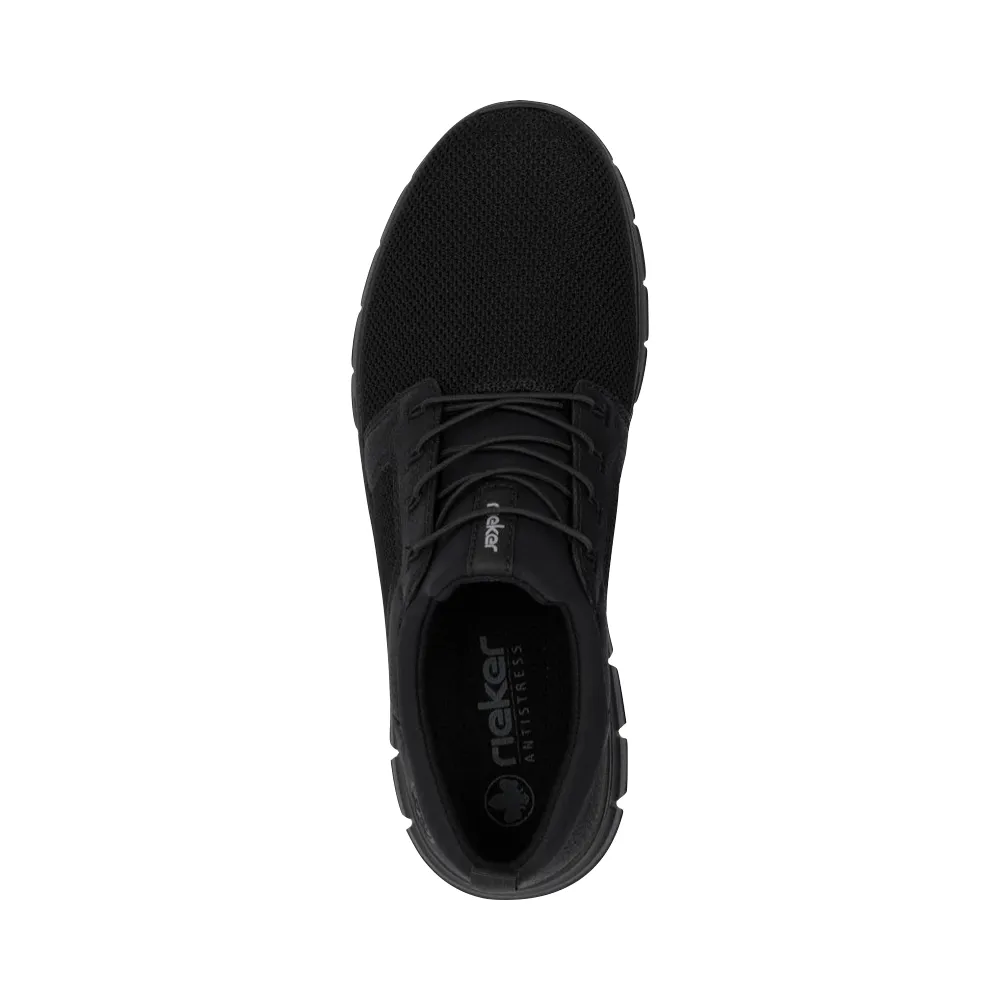Rieker Men's Timo 96 Bungee Lace Slip On Sneaker in Black