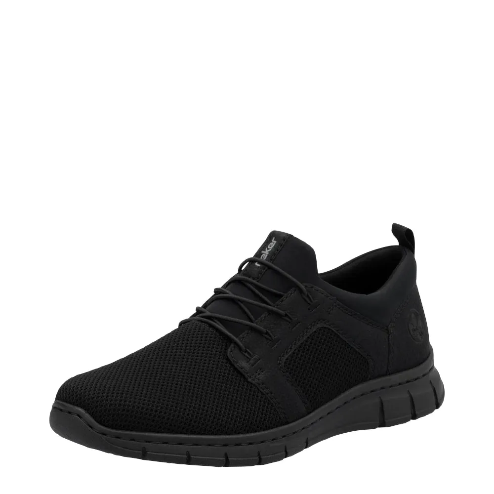 Rieker Men's Timo 96 Bungee Lace Slip On Sneaker in Black