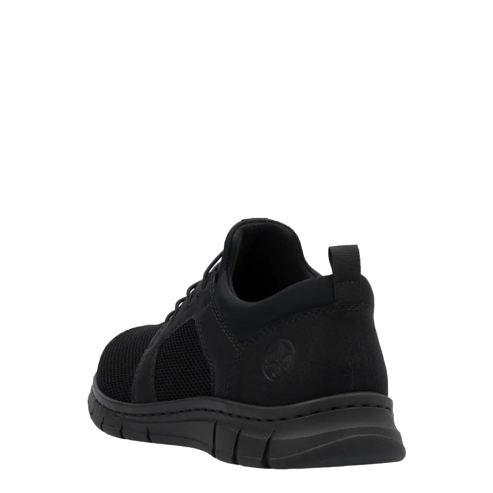 Rieker Men's Timo 96 Bungee Lace Slip On Sneaker in Black