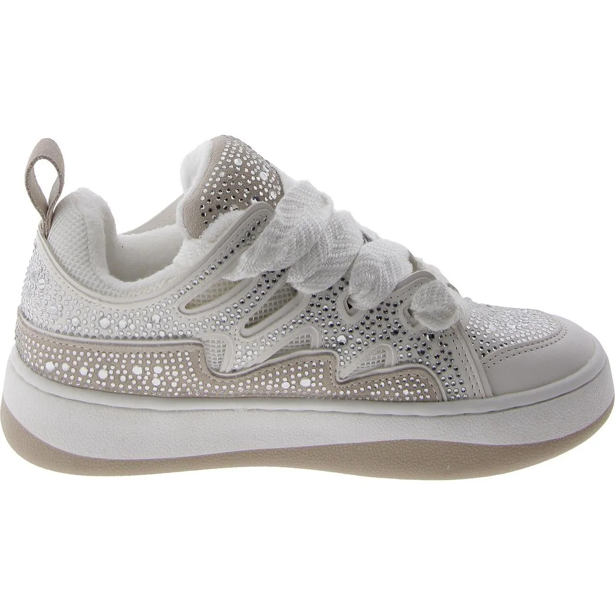 Roaring Womens Leather Rhinestone Casual And Fashion Sneakers