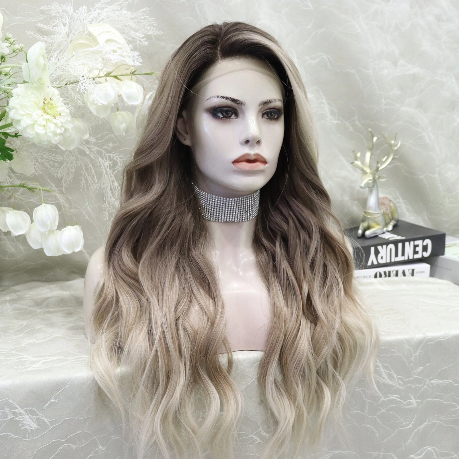 Shannon Ombre Ash Brown to Blonde Body Wave 13*4 Lace Front Wig (ELSA)