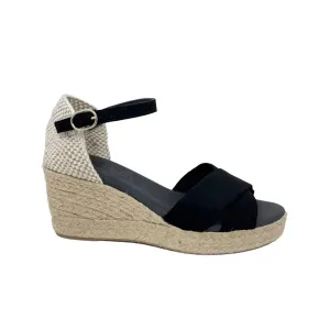Shany Jute Wedge Sandal In Black