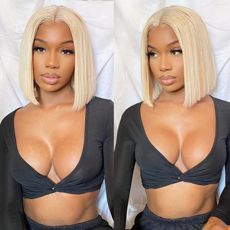 Short Straight Hair 613 Bob Wig 13x4 HD Lace Front Wig For Black Women 100% Real Human Hair Wig-Geeta Hair