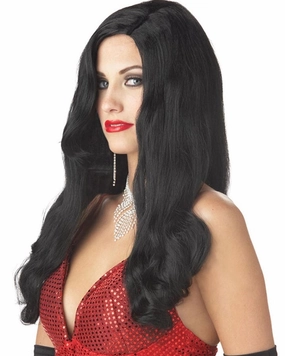 Silver Screen Sinsation Long Black Wig