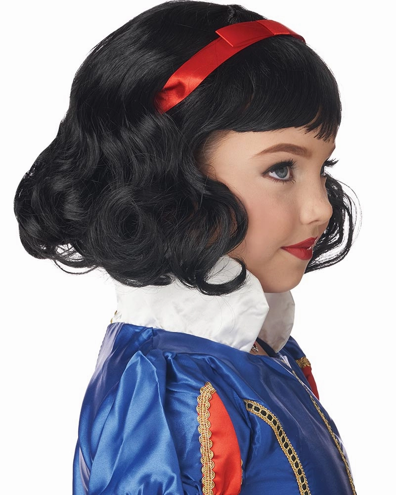 Snow White Black Bob Kids Wig