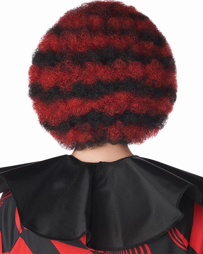 Spiral Clown Black and Red Afro Wig