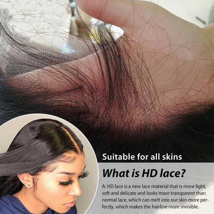 Straight Hair 13x4/13x4x1 HD Lace Front Wig Natural Color Pre Plucked With Baby Hair 100%  Real Human Hair Wig-Geeta Hair