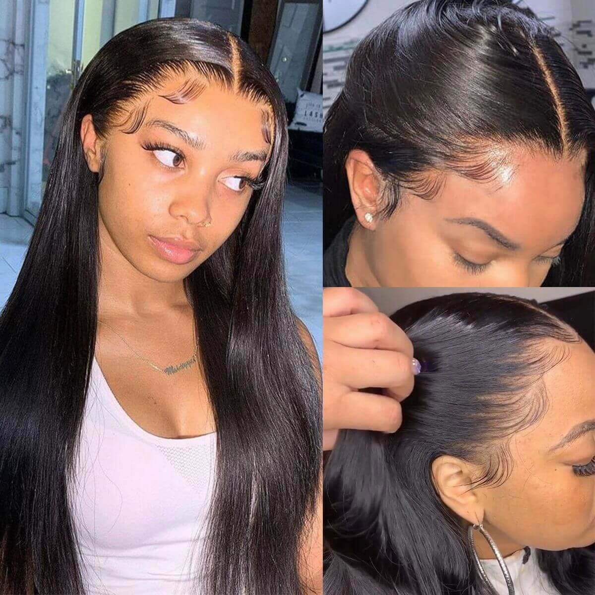 Straight Hair 13x4/13x4x1 HD Lace Front Wig Natural Color Pre Plucked With Baby Hair 100%  Real Human Hair Wig-Geeta Hair
