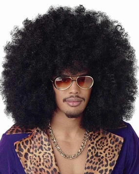 Super Jumbo Black Curly Wig
