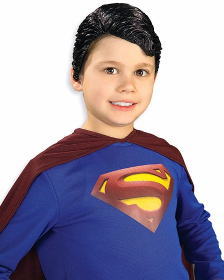 Superman Deluxe Short Black Kids Wig