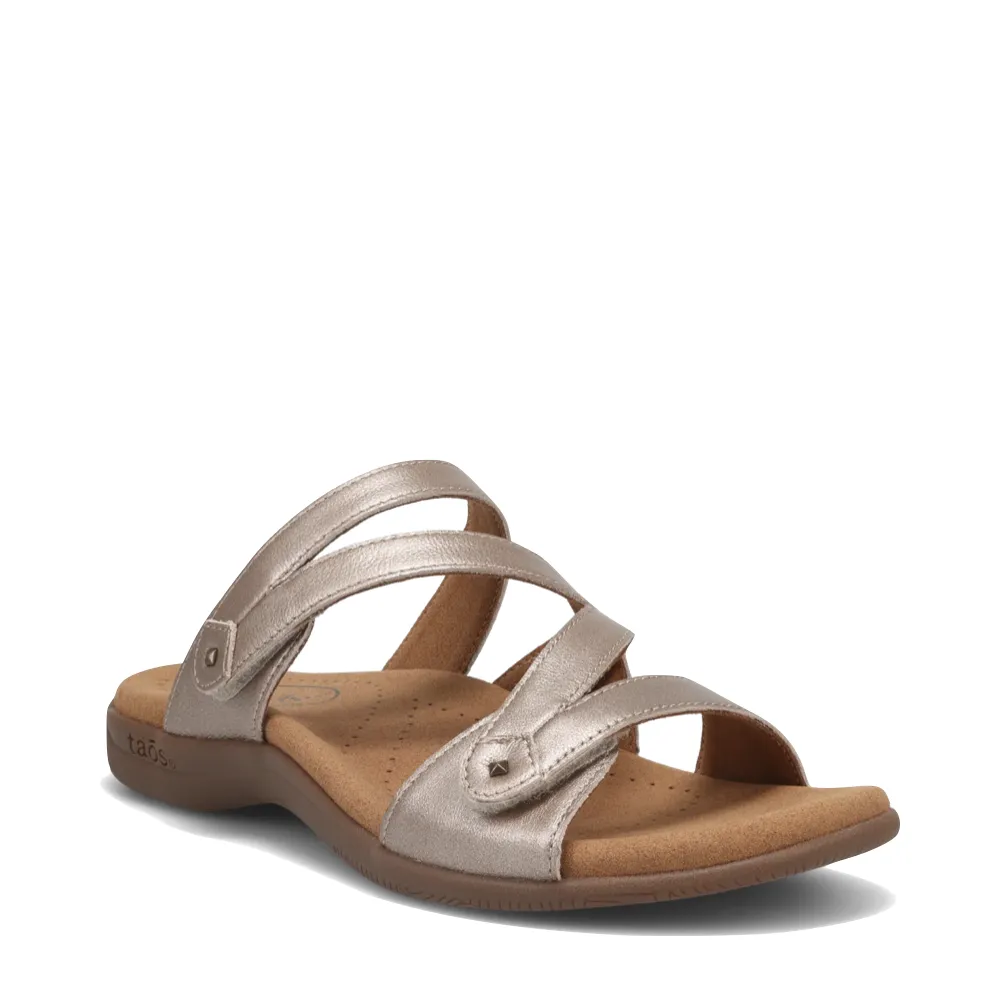 Taos Women's Double U Adjustable Strap Slide Sandal in Champagne