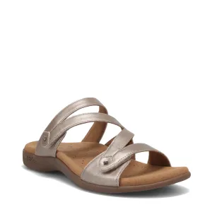 Taos Women's Double U Adjustable Strap Slide Sandal in Champagne