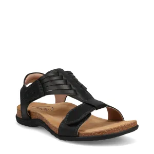 Taos Women's Wonderful Woven Leather Sandal in Black