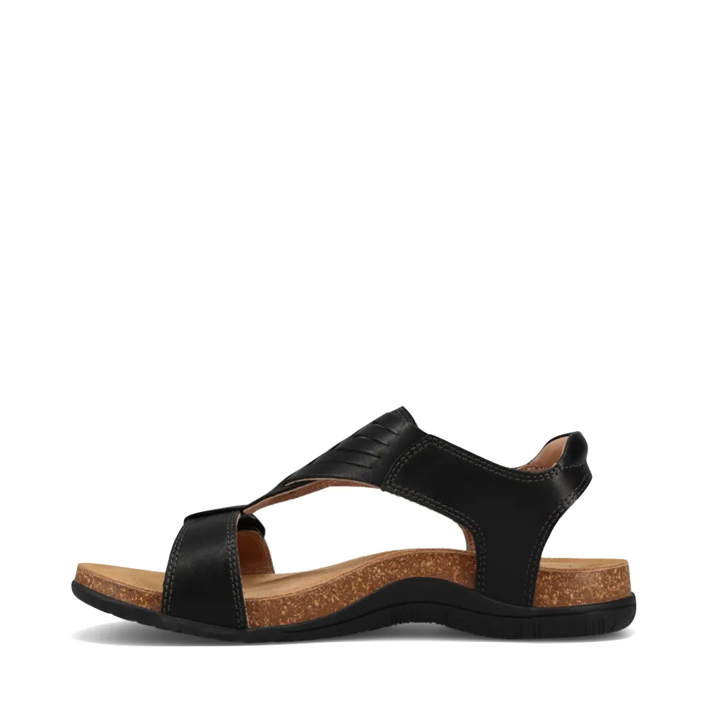 Taos Women's Wonderful Woven Leather Sandal in Black