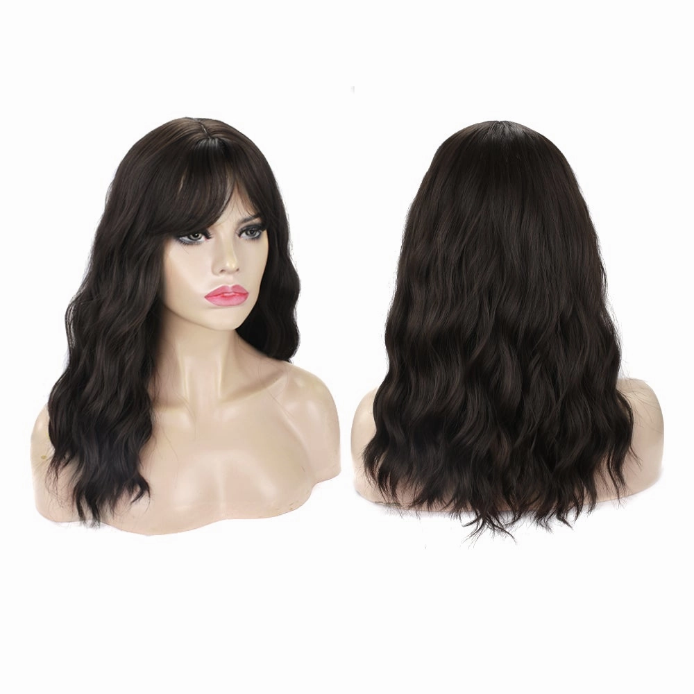 Taylor - Dark Brown Wavy Synthetic Wig With Bangs Imstyle