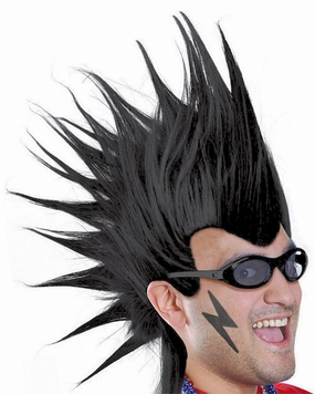 Team Spirit Black Mohawk Wig