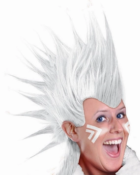 Team Spirit White Mohawk Wig