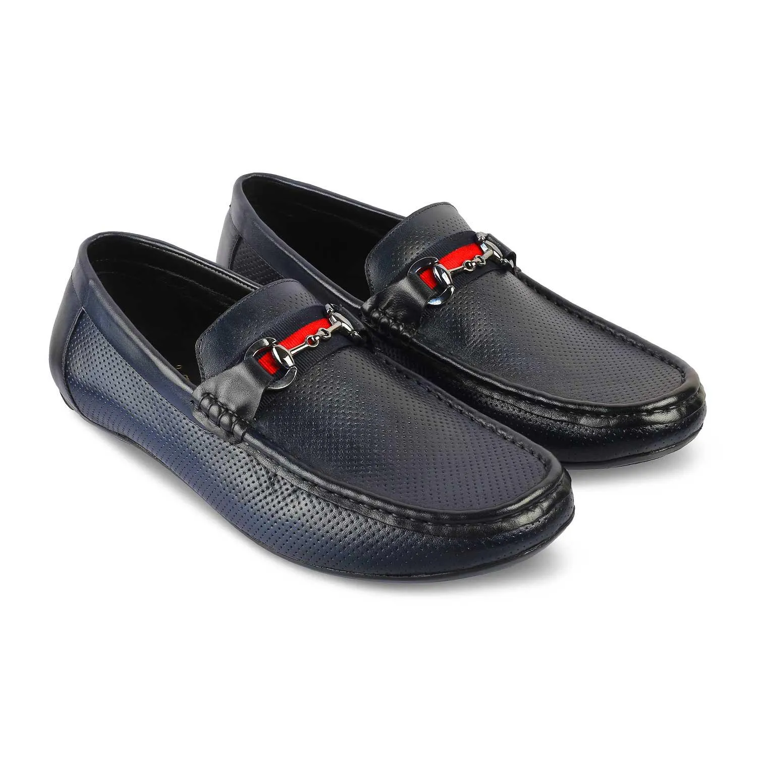 The Rottervam Navy Mens Driving Leather Loafer