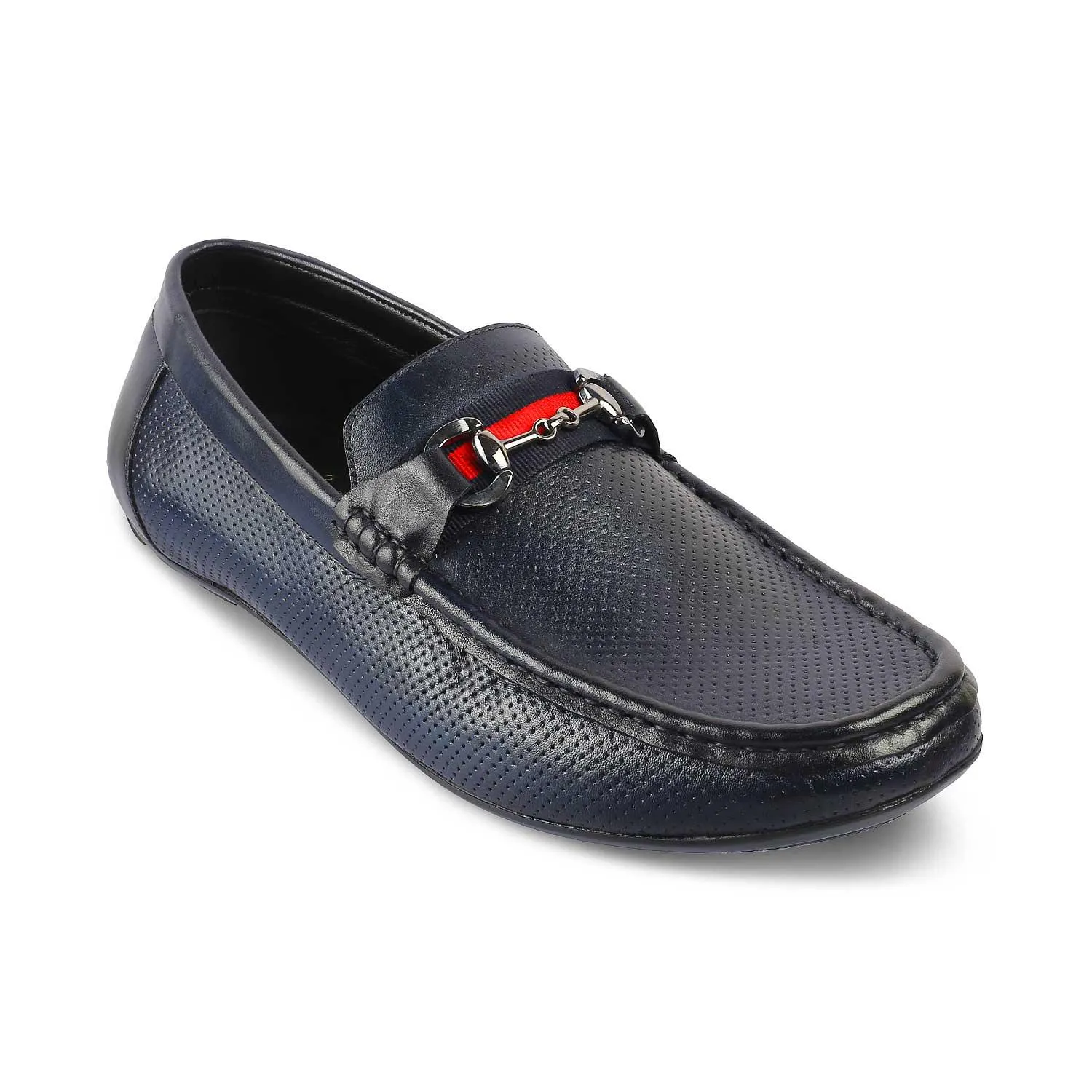 The Rottervam Navy Mens Driving Leather Loafer