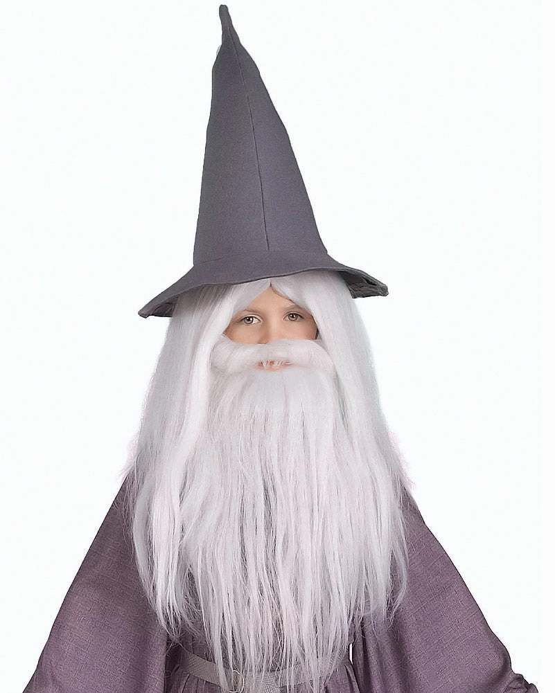 The Lord of the Rings Gandalf Long Grey Kids Wig and Beard Set