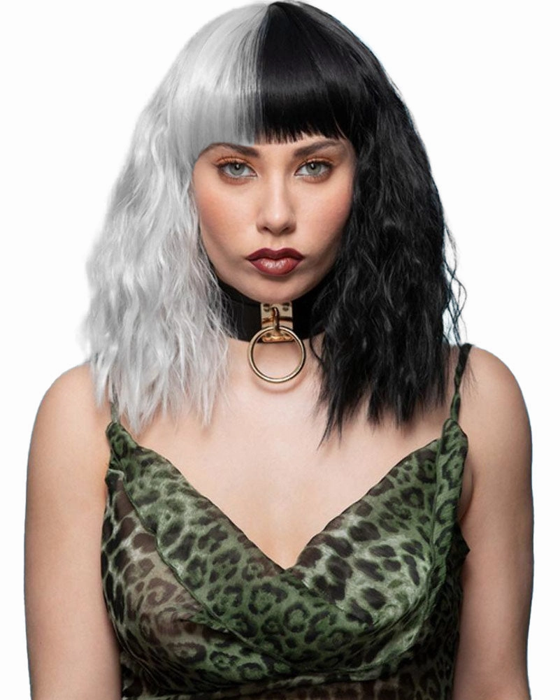 Trash Goddess Short Black and White Wig