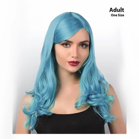 Turquoise Long Curly Wig