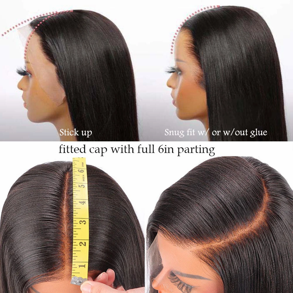 Upgraded Knot-Free 13x6 Fitted Cap Glueless Skin Melt Lace Front Wig Body Wave
